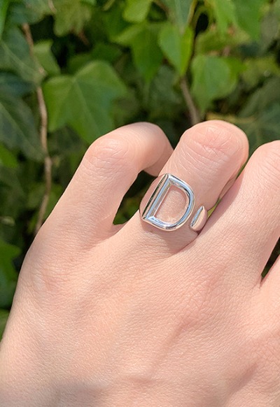 Alphabet Initial Line English Silver 925 Silver Ring