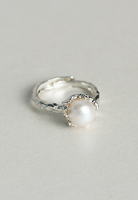 Real Pearl Casting Freshwater Pearl One Point Astro Silver 925 Silver Ring