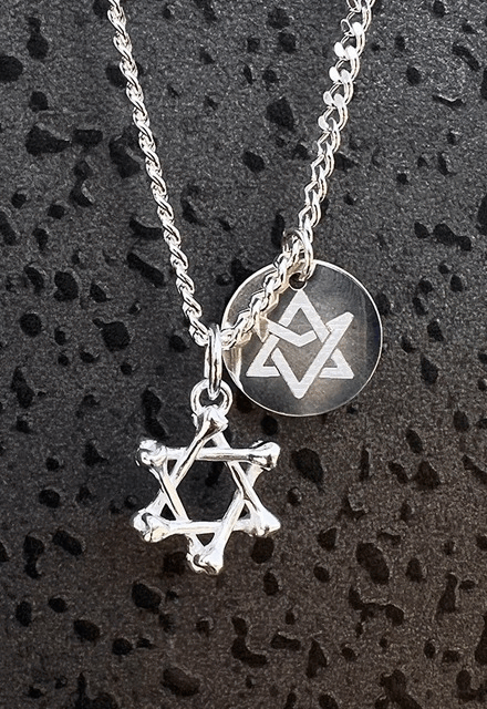 6-star hexagonal star &amp; coin logo pendant silver 925 silver necklace
