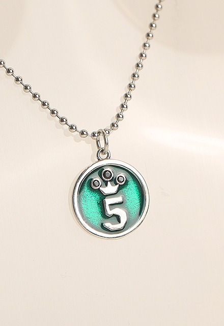 Green Five Crown Silver 925 Pendant Silver Necklace
